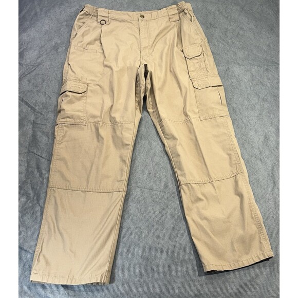 5.11 Tactical Stryke Pants Men 40x32 Brown Khaki Cargo Ripstop Utility Elastic - Picture 1 of 16